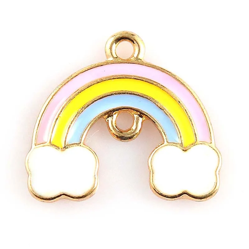 

Colorful Rainbow Alloy Enamel Connectors Bracelet Charm For Making Necklace Bracelets Fashion Jewelry Findings, Color