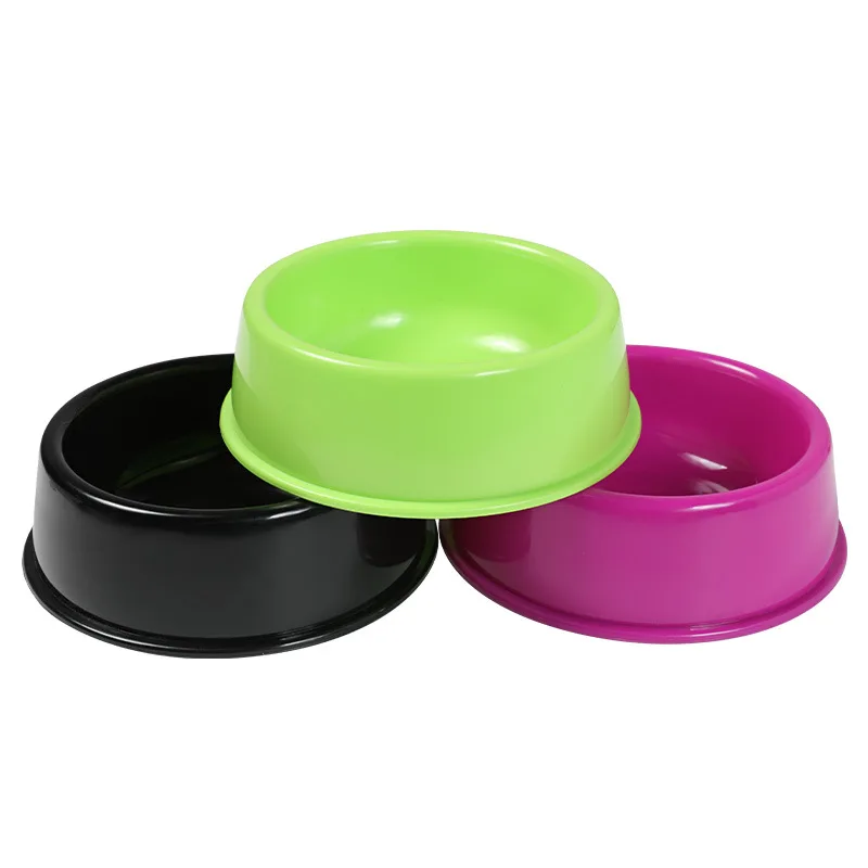 

High Quality Fashion Single Color Design Round Shape Pet Feeder Plastic Dog Bowl, Picture colors