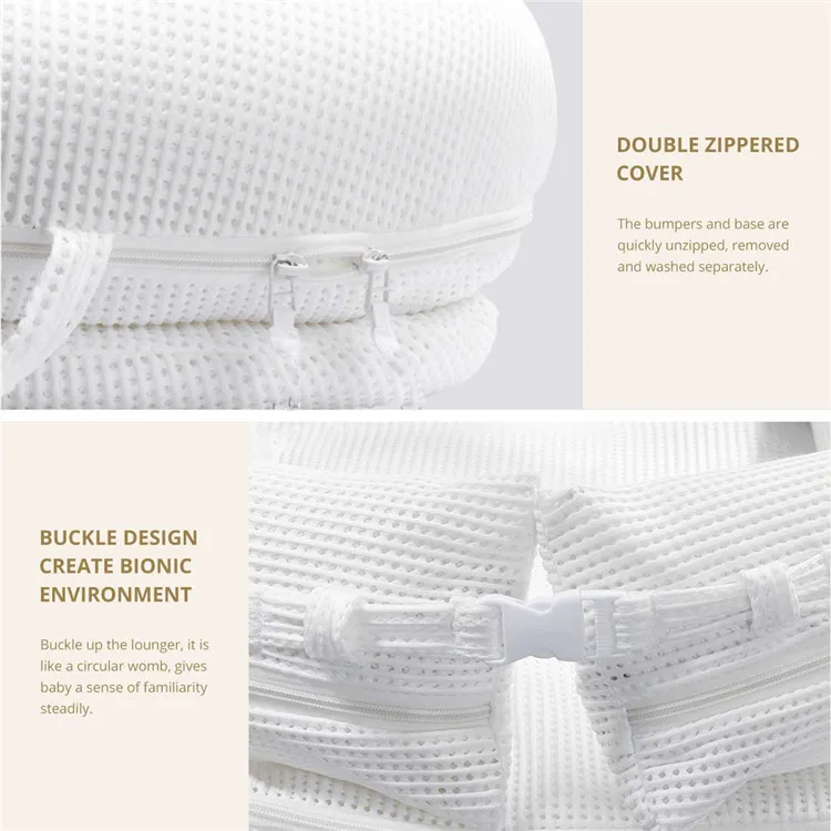 Best mother's love 100% organic 3D cotton portable baby lounger co-sleeper