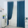 Checkered linen fabric high shading solid color curtain bedroom living room curtain fabric
