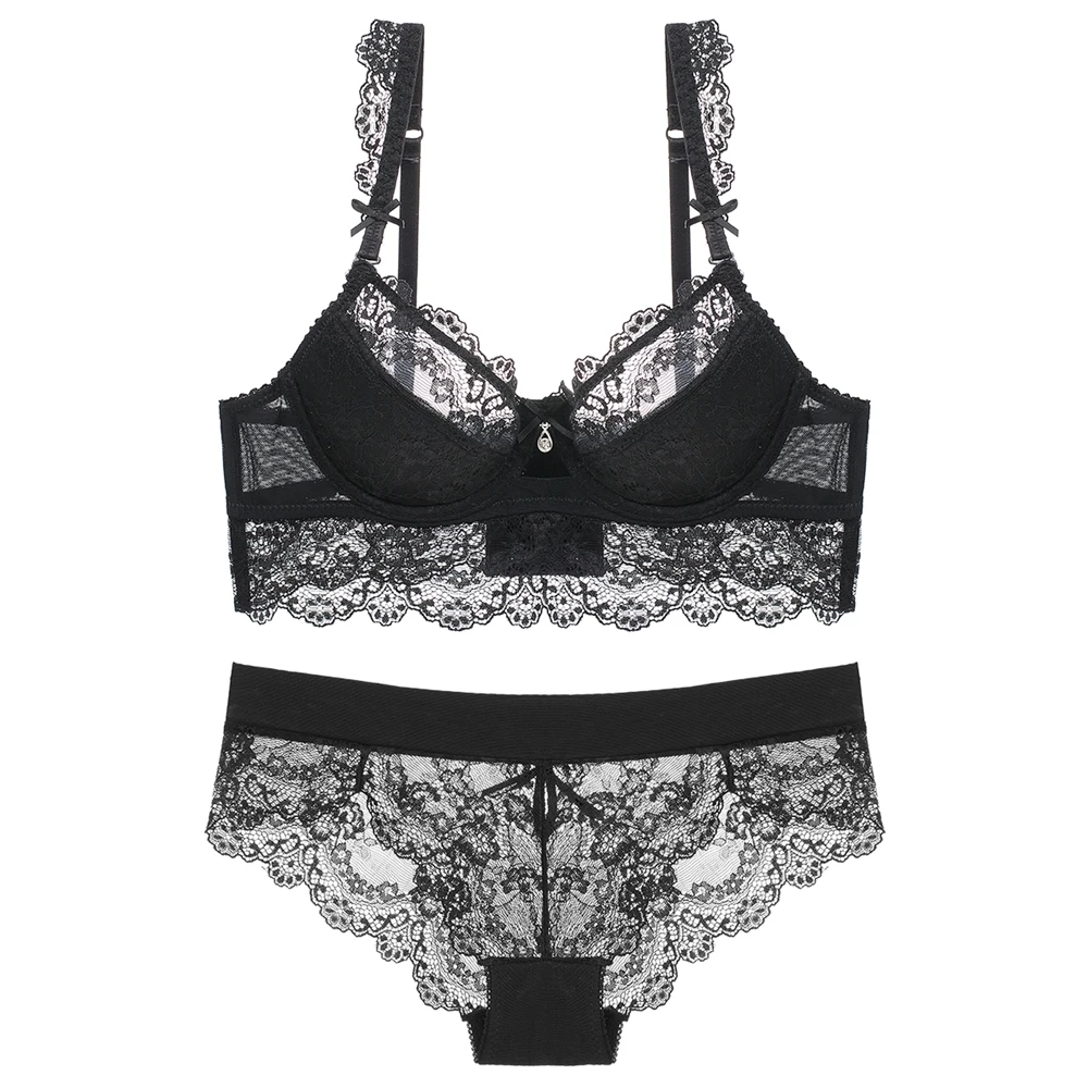 

Hot selling lace embroidery plus size bra woman women underwear sexy set, Black,white,claret red