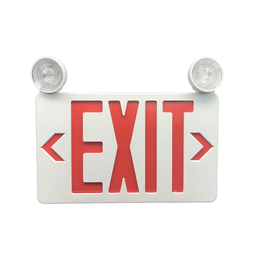 

USA stock free shipping LED120-277v recharged exit sign and lights emergency lamp single double faced