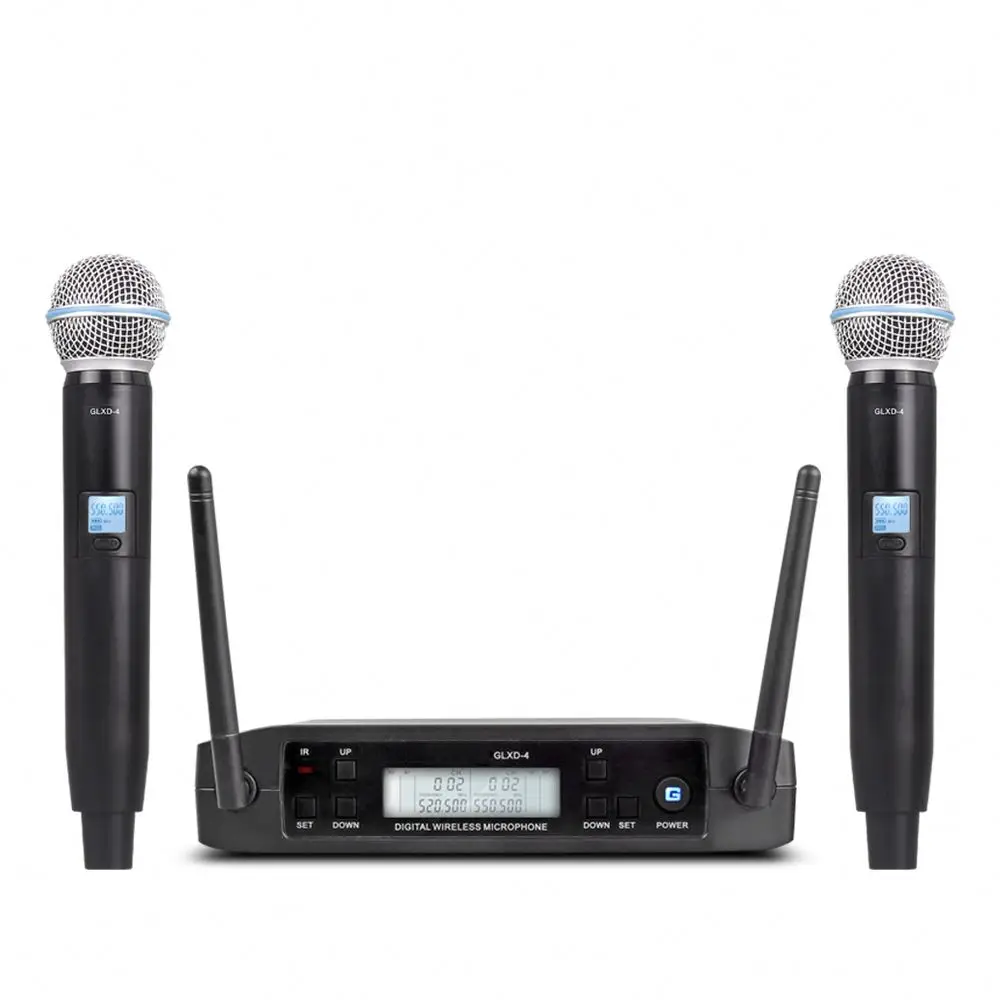 

KO-CIN GLXD4 2 Channels Wireless Lapel Microphone Professional UHF Karaoke mic system speaker for singing KTV