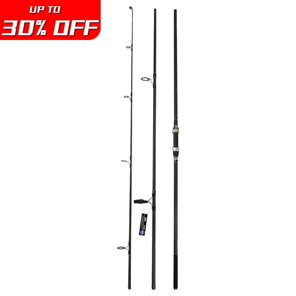 

Newbility Hot selling 24 carbon blank 3.6m carp 3 section bass fishing rod spinning, Black saltwater fishing rods spinning