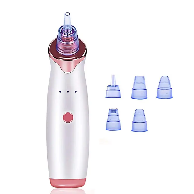 

2021 Newest Mini Rechargeable 2 3 4 5 6 In 1 Speeds Heads Pore Facial Acne Blackhead Remover Vacuum For Acne Heat, White