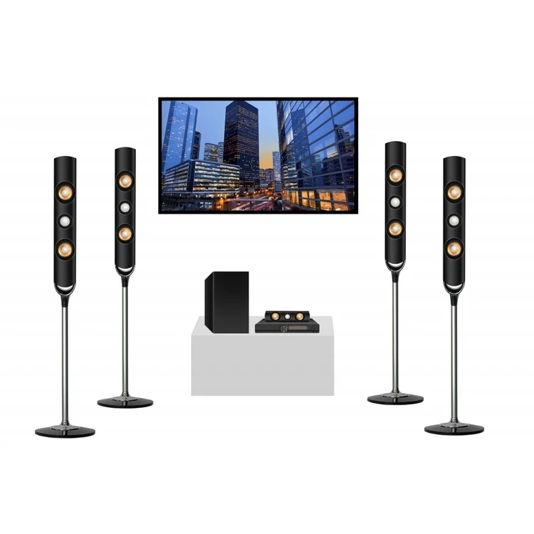 

5.1 channel Home theater system high end Super Bass Hifi Surround Sound 5.1 speaker, Black