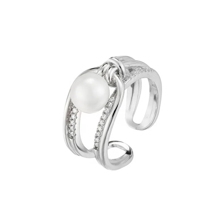 

Korean plated jewerly hawaiian rings pearl dome ring, Customized color acceptable