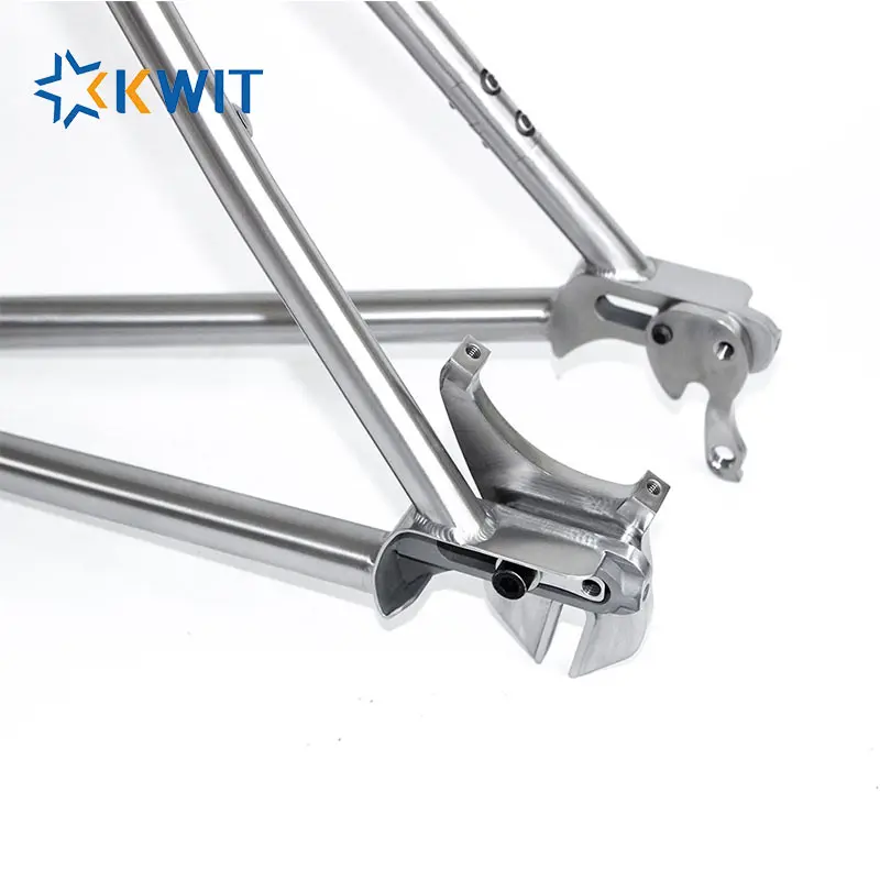 

Superlight Titanium Alloy Mountainous Bicycle Frame Electric Power Supply,K-Whale,E-Bicycle Frame suitable for the Bafang Motor, Titanium gray