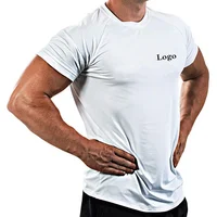 

Custom Logo White 100 Cotton Blank Plain Muscle Dri Fit Mens Running Fitness T-Shirts