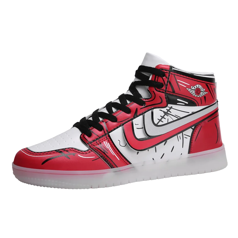 

Chaussure Homme Fashiontrend 3D Anime Shoes One Peice High-top Campus Skateboard Shoes For Men Casual Men Sneakers, Black,red,green