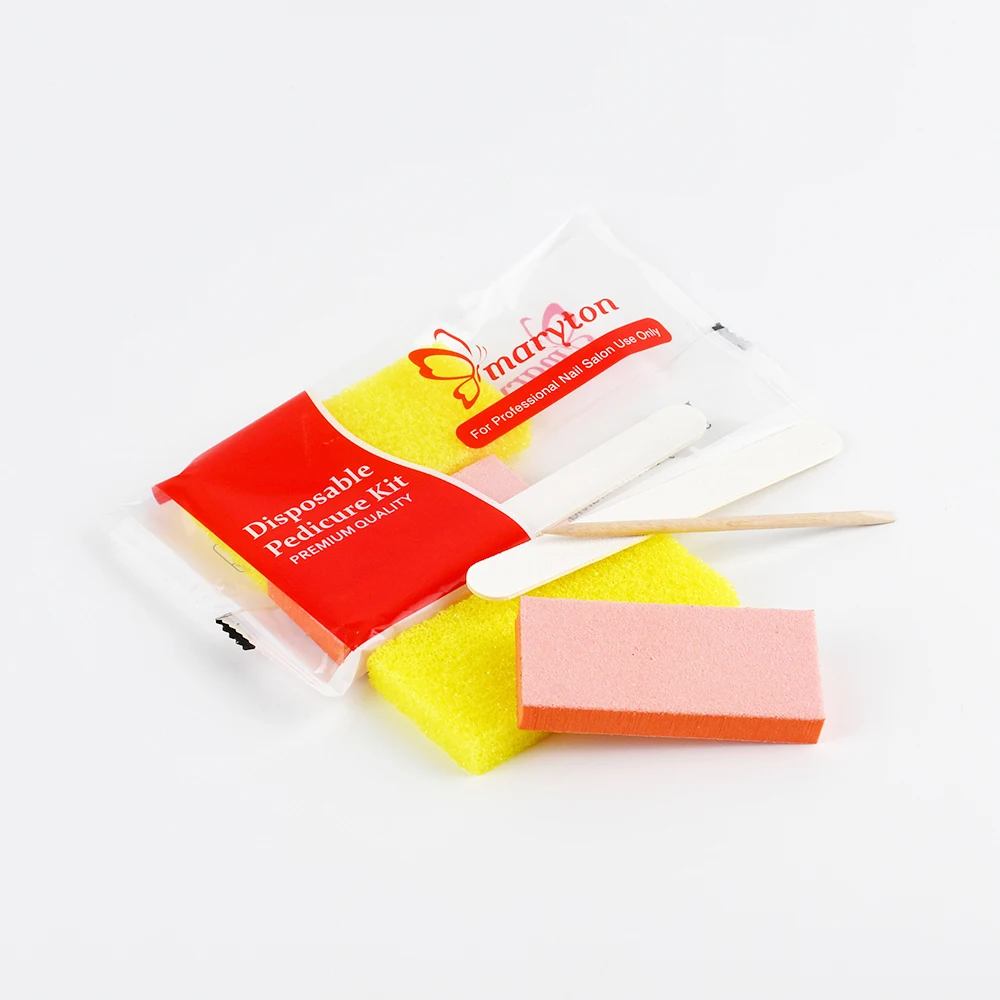 

US Free Shipping 200Sets/Inner Cases New Manicure Set Nail Tools Disposable Pedicure Kit, Yellow