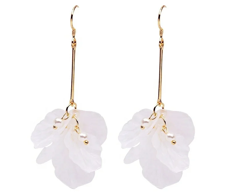 

2019 Eico New Design Resin Flowers Dangle Earrings For Women Drop Jewelry Fashion Wedding Statement Earrings