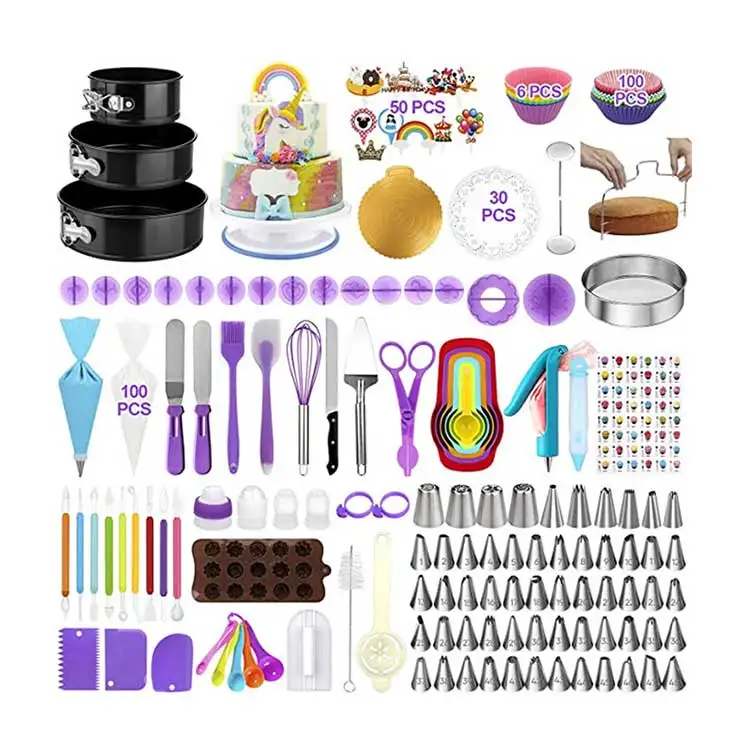 

407pcs Baking Tools Set for Cakes Rotating Turntable Cake Decorating Supplies Kit