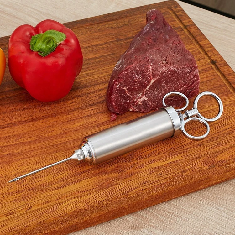 Heavy Duty Turkey Meat Injector 304 Stainless Steel 2 Oz Seasoning Injector Marinade Injector
