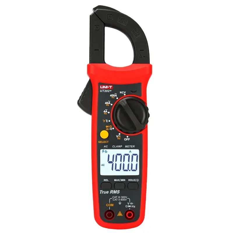 

UNI-T UT202+ DC 600V 400A Current Voltage Meters Temperature Multimeter Capacitance Clamp Meter Digital 4000 Counts Current Test