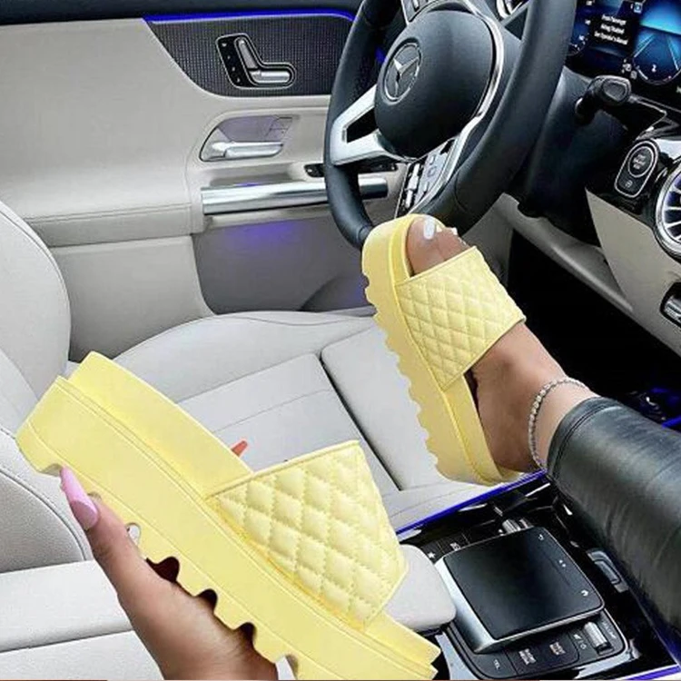 

2021 New Style Ladies Summer High Bottom Slide Indoor Shoes And Slippers Platform Stylish Sandals For Women