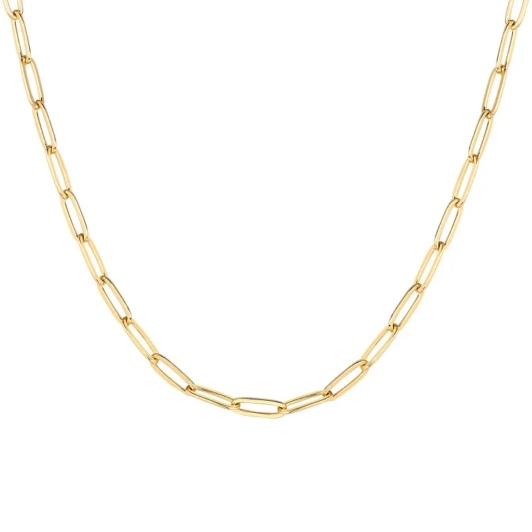 

14K Gold Plated Curb Paperclip Box Sphere Bead Snake and Figaro Chain Adjustable Necklace