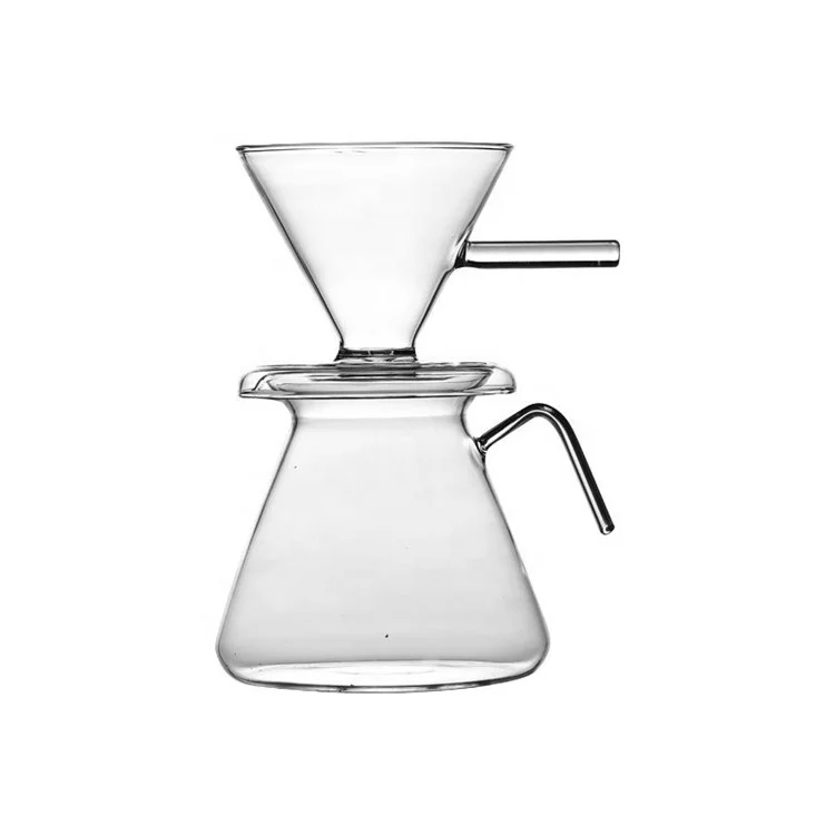 

Heat-resistant Glass Filtering Cup 600ML Make The Coffee Pot By Hand, Transparent clear