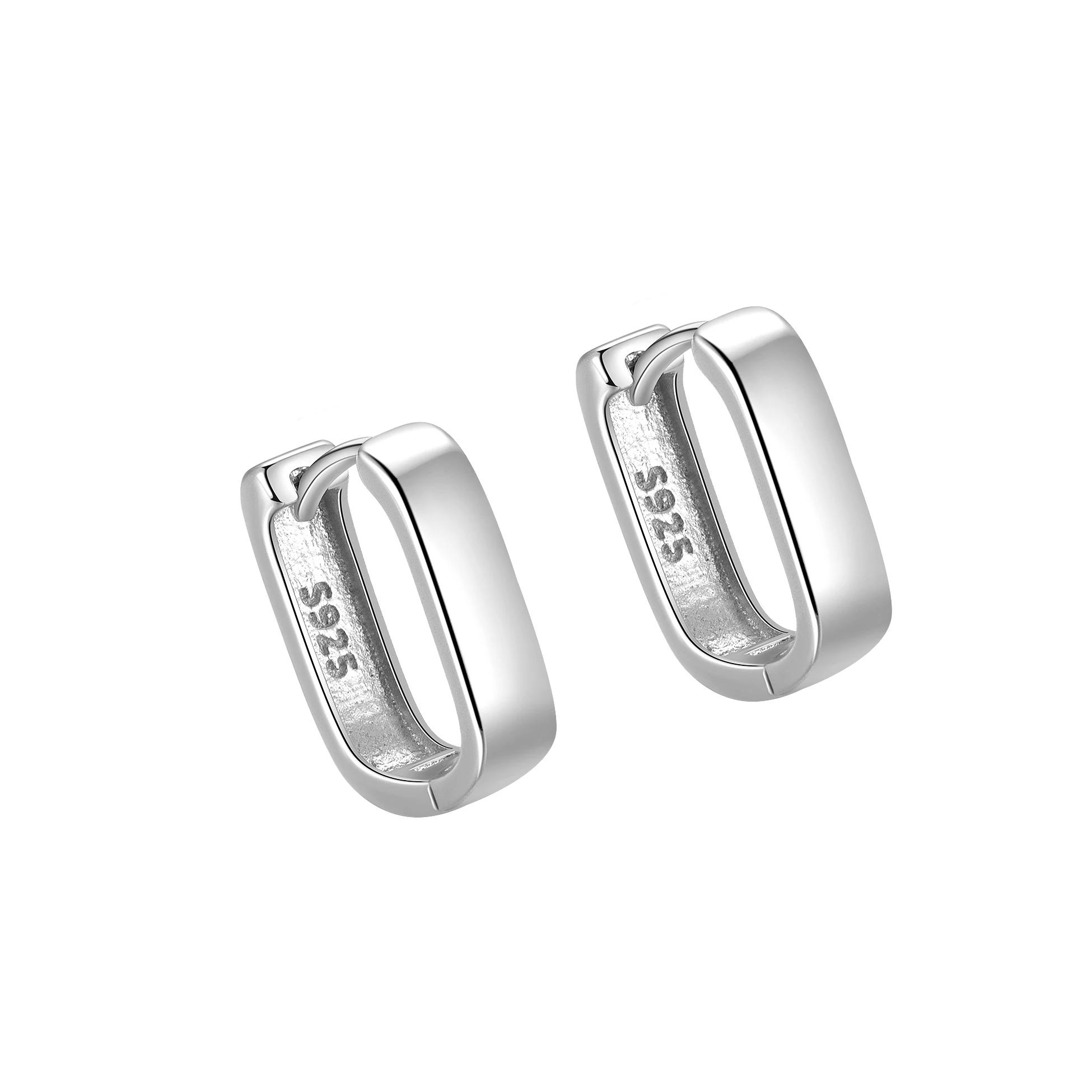 Minimalist Earrings Wholesale 925 Sterling Silver Geometric Square Huggie Hoops Set for Women Girl Fine Jewelry Gift