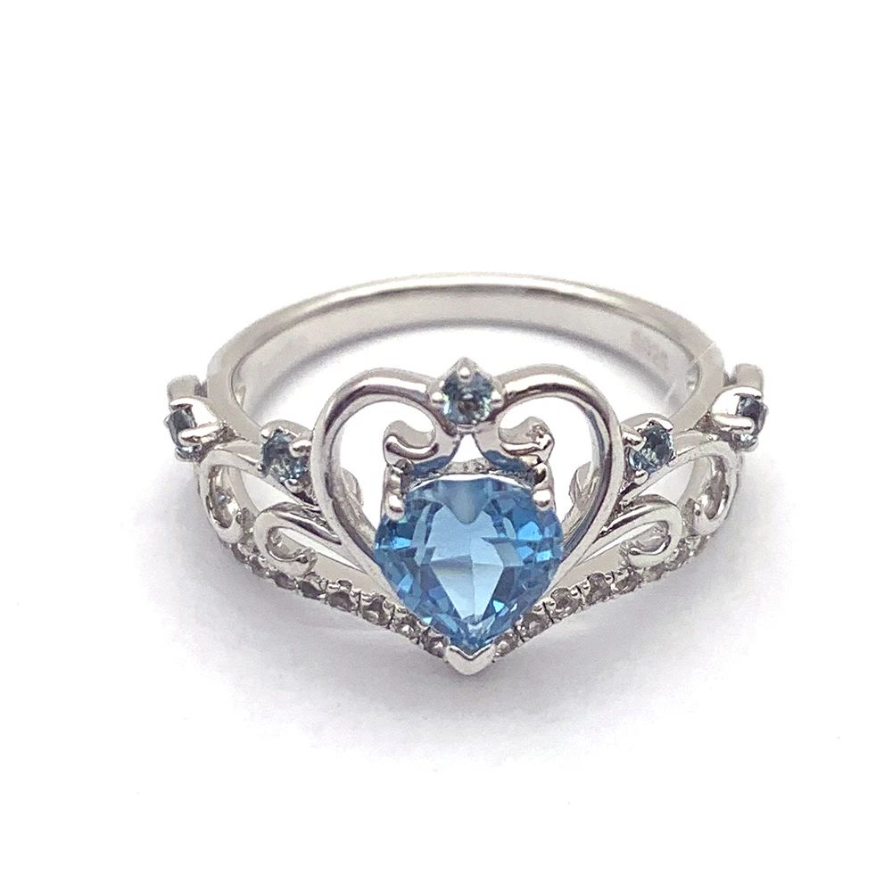 product-BEYALY-S925 Pure Silver Blue Opal Treasure Elephant Pendant Girl Elephant Necklace-img-1