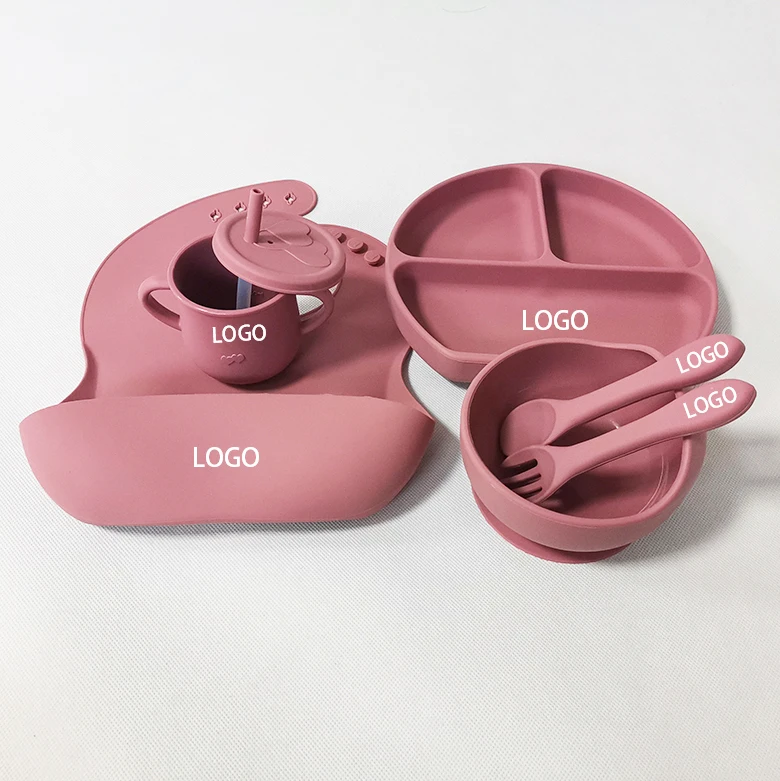

Kid Plate Silicon Baby Weaning Eating Set, 11 colors