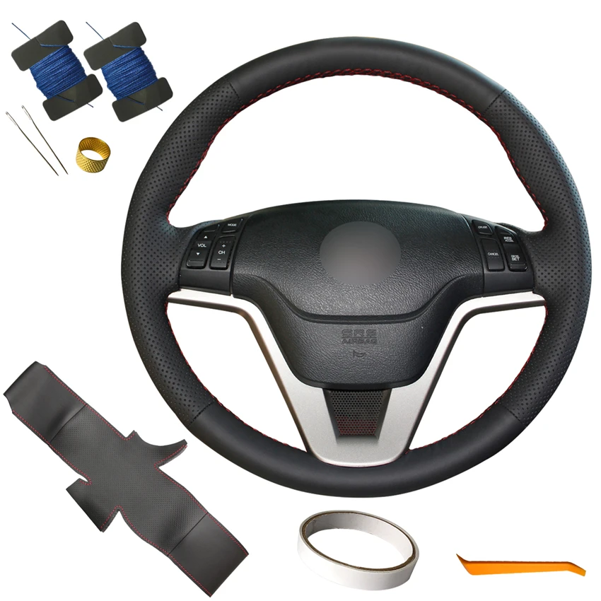 

Cheap Leather DIY Steering Wheel Leather Cover for Honda CR-V CRV 2007 2008 2009 2010 2011