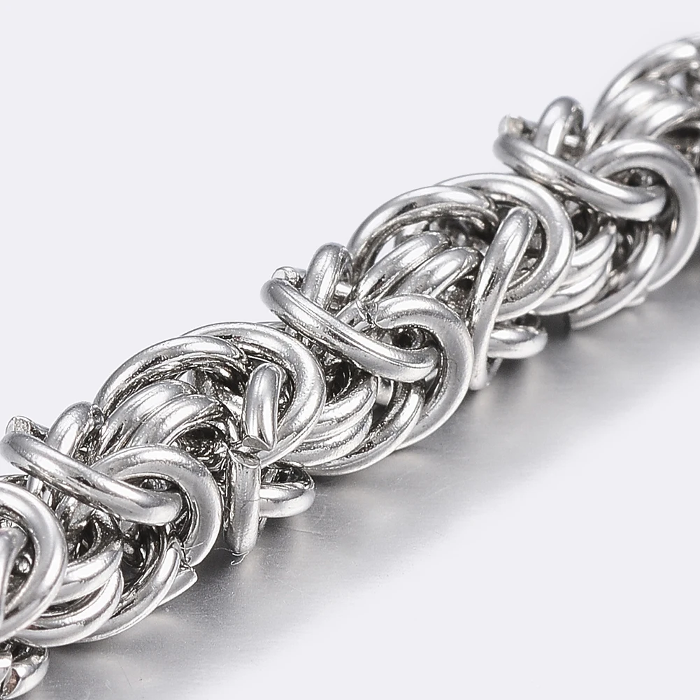 

PandaHall 7mm Unwelded 304 Stainless Steel Byzantine Chain, Stainless steel color