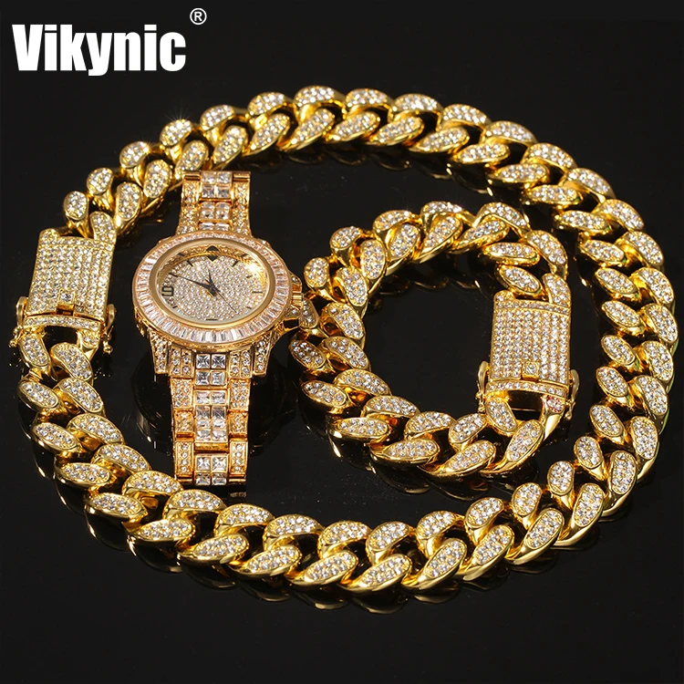 

Hip Hop 18K Gold Plated Butterfly Diamond Rhinestone Cuban Link Chain Necklace Cubic Zircon Iced Out Cuban Link Chain