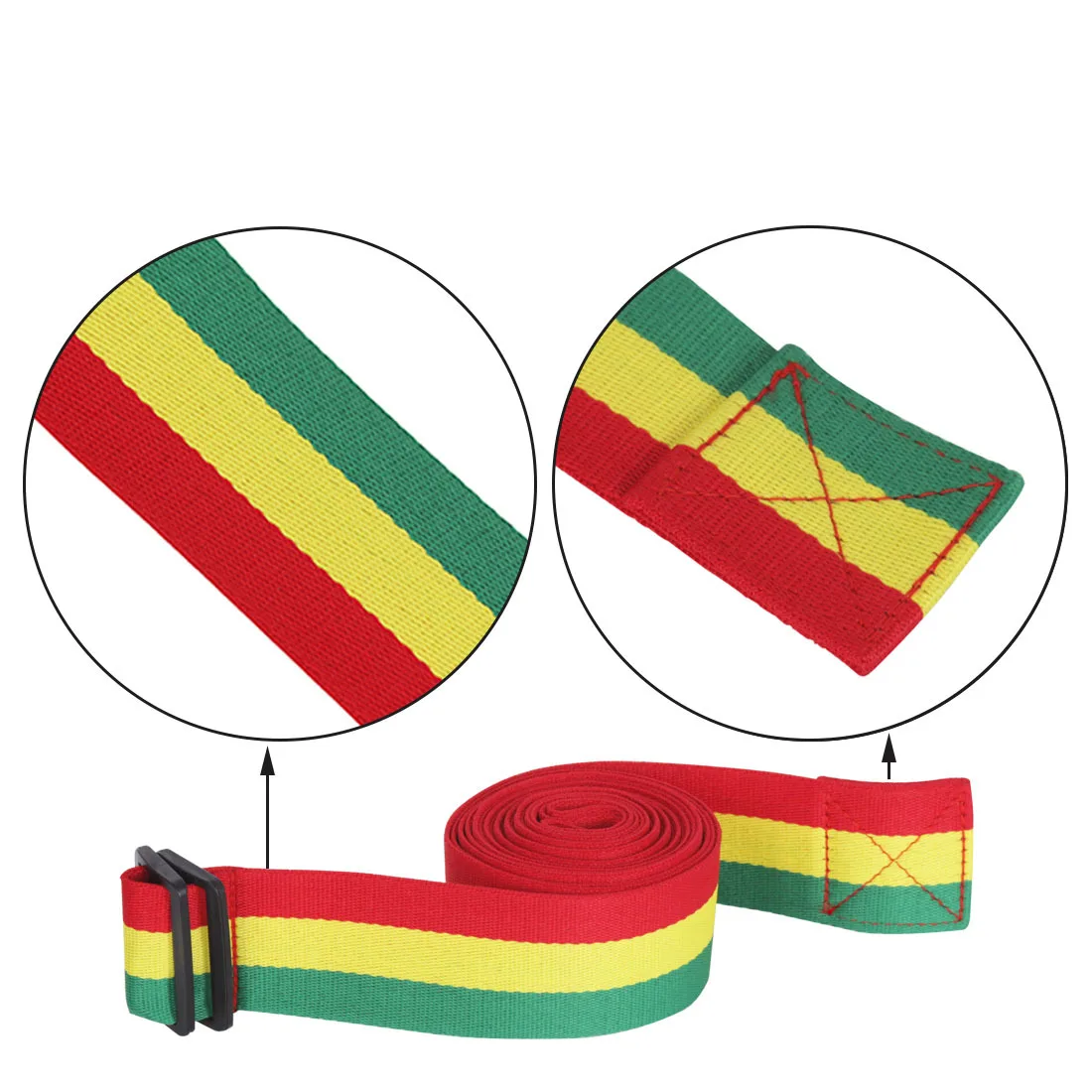 

African Tambourine Strap Portable Quick Drum Strap Polyester Strap Tricolor Strap, Red,yellow and green