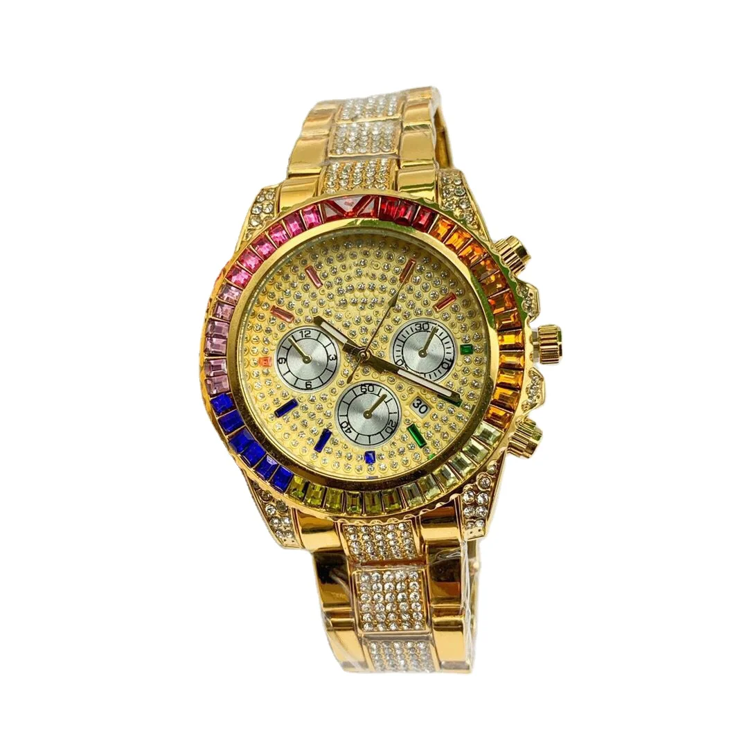 

Fashion Luxury Silver Hips Hops Iced Out Bling Diamond Watches