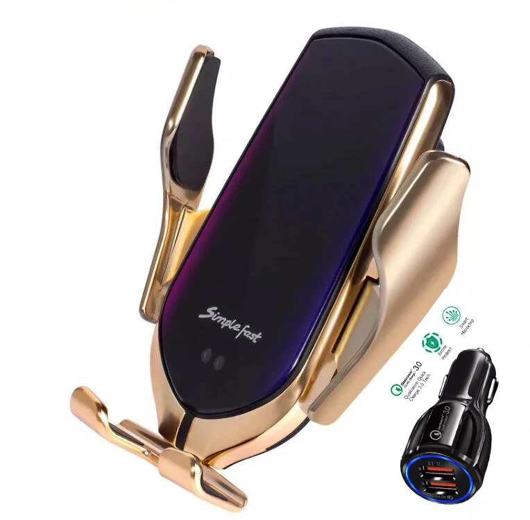 2020 10W Wireless Car Charger Automatic Clamping Fast Charging Phone Holder Mount  for iPhone Huawei Samsung box with  charger
