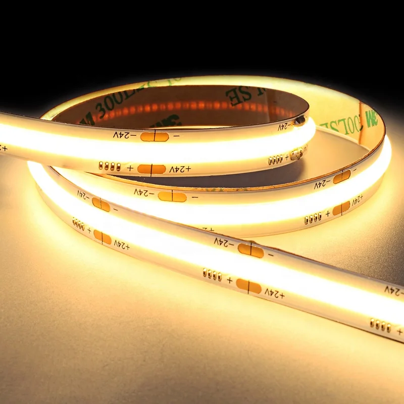 factory price 12V/24V cob led strip flexible cob strip light high CRI 90 for Home/Hotel/Decorative lighting