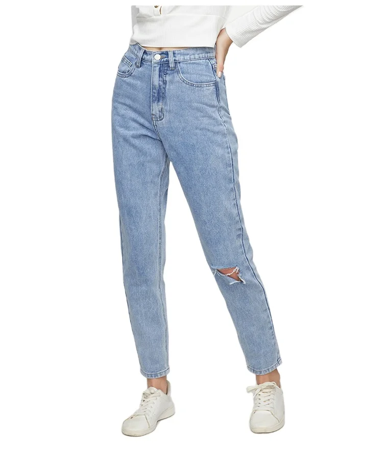 

Classic High Waist Jeans Vintage Boyfriend Plus Size Jeans for Women Ripped Denim Jeans, Customized