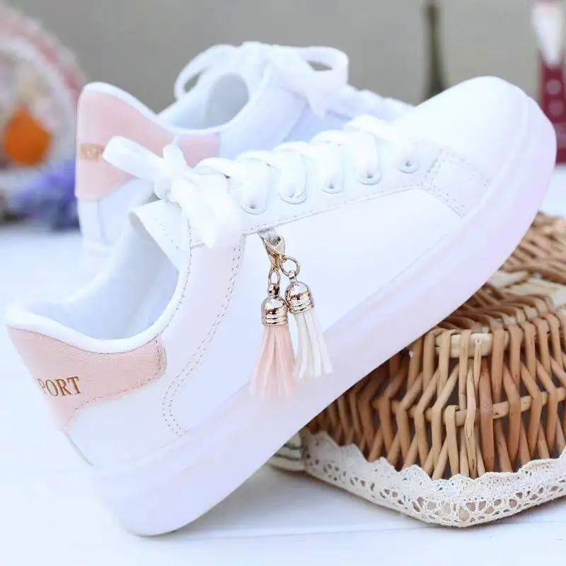 

TX 2021 new arrival mesh upper breathable simple white lace up sports running board ladies women's casual customized shoes, Color matching