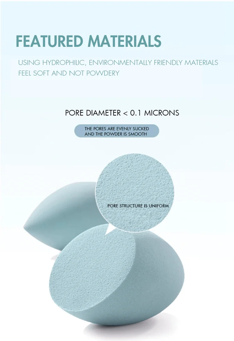 Wholesales 2020 10 Color Drop-shaped Pink Vegan Makeup Mini Soft Private Label Custom Logo Egg Sponge Blendered with Box