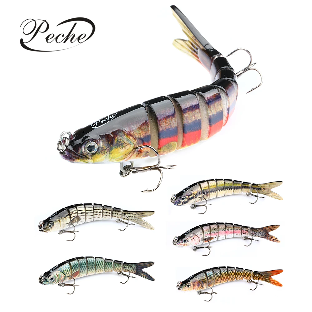 

Peche Pesca 142mm 27g 8 section jointed lures baits, 6 colors