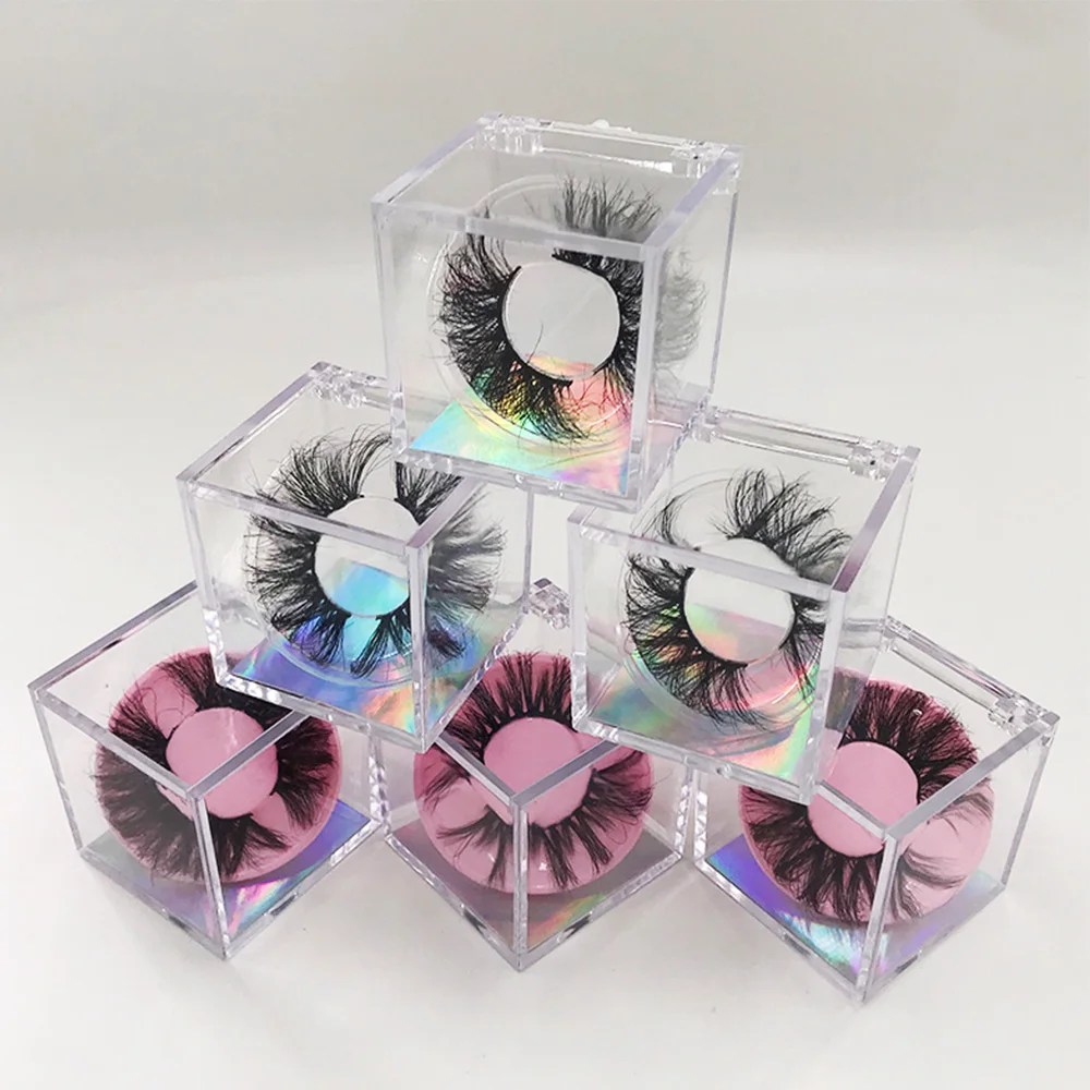 

Clear crystal square acrylic lash box packaging for mink lashes