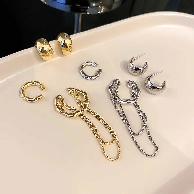 

fashion women 14K gold plated cuff earring set