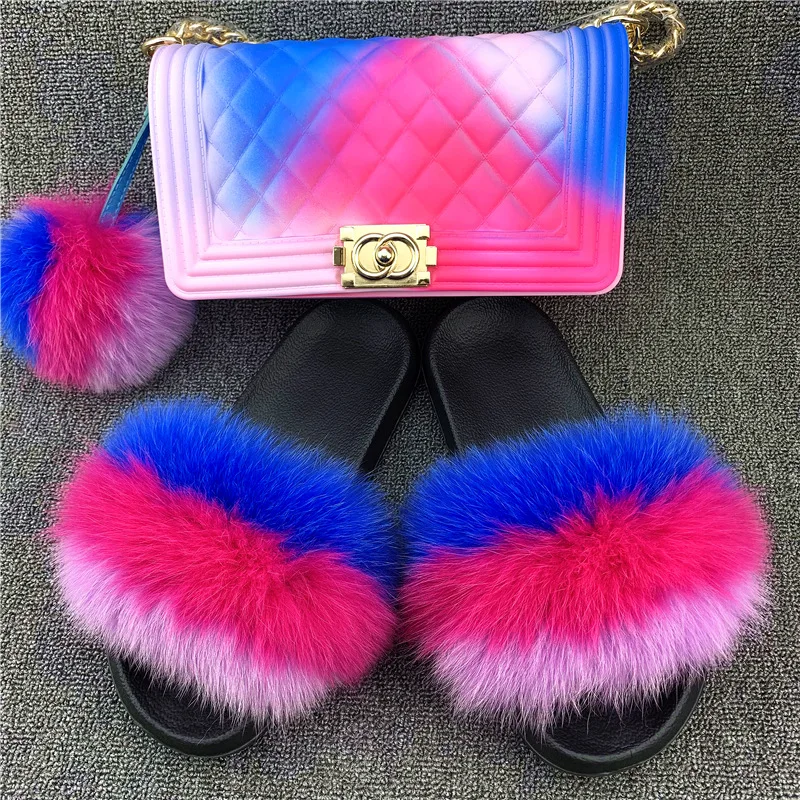

Hot Sale High Quality Wholesale Kids Fur Slides and Purses Jelly Purse Sets, Requirement