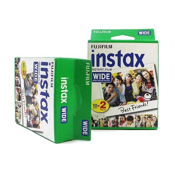 

Fujifilm instax Wide Instant Film, 20 Exposures, White, New Packaging, Black