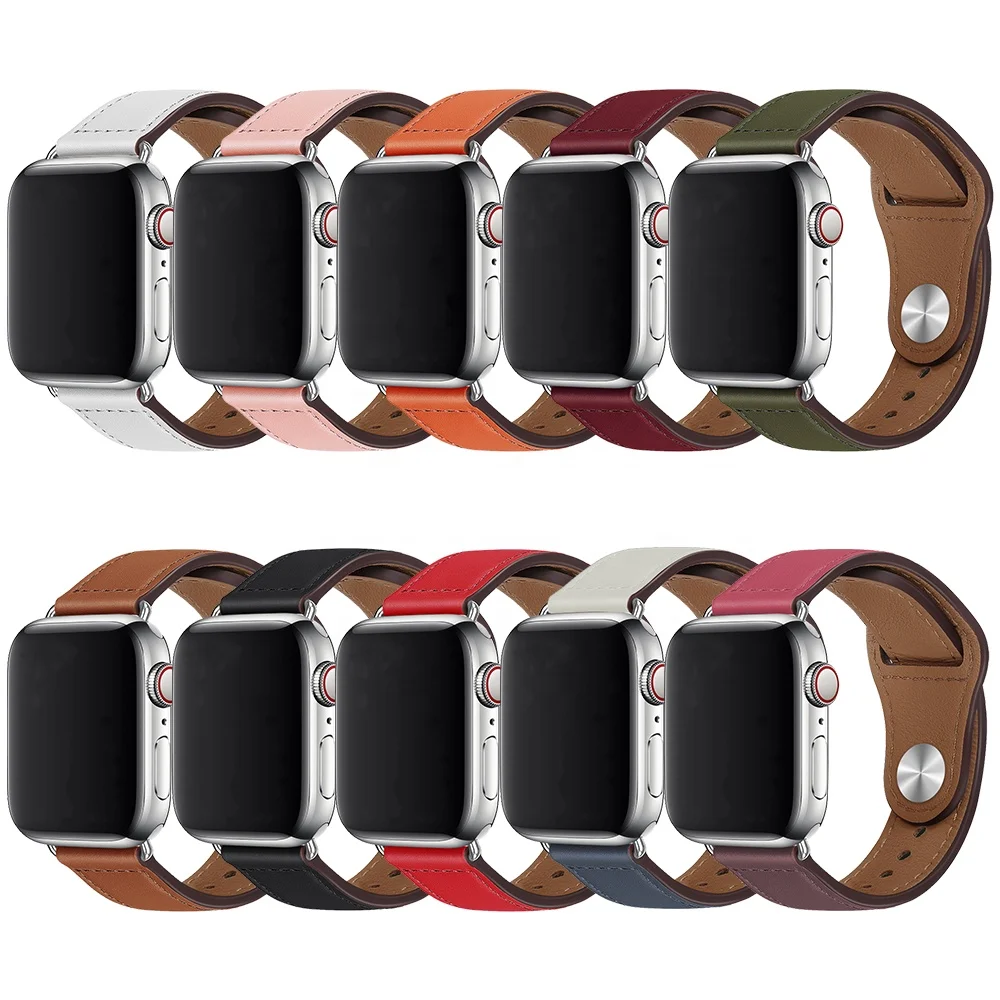 

RYB Genuine Leather Strap for Apple Watch Leather Band For Apple Watch Series 8 7 6 SE 41mm 45mm