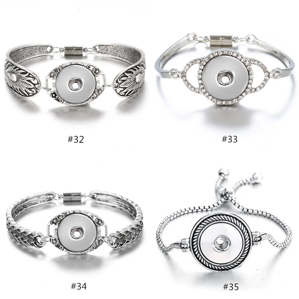 

Hot DIY Alloy Vintage 18MM Snap Button Bracelet Fit Jewelry Accessory