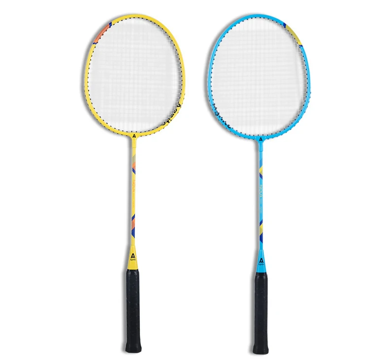 

2021 Professional ferroalloy badminton rackets one piece double badminton racquet for competition training, Blue+yellow