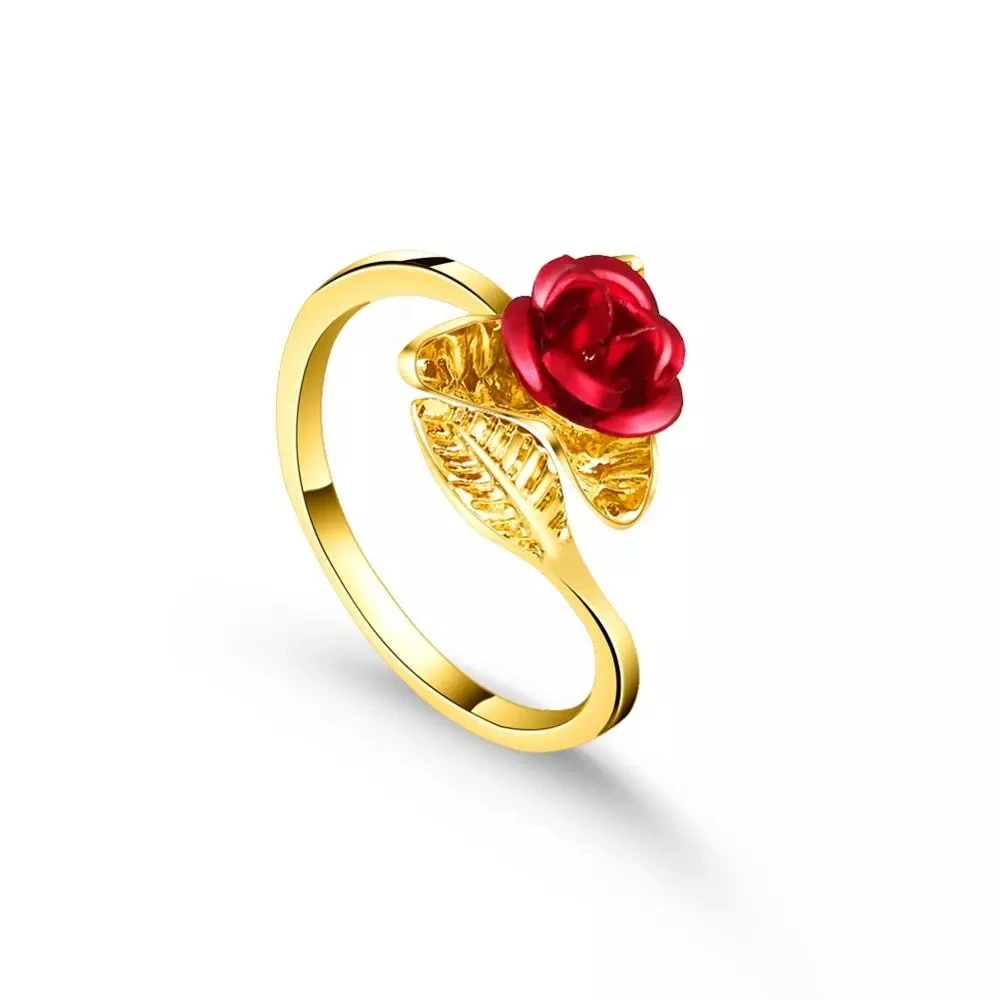 

High Quality Wholesale Ring Fugui Versatile Red Rose Ring for Women