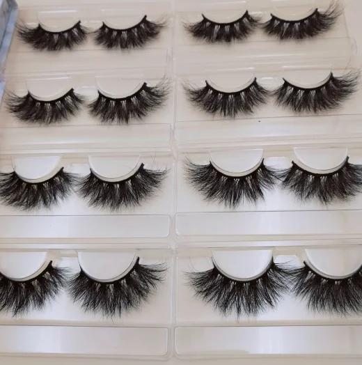 

2021 Private label hot sale eye lashes case packaging wholesale cheap fluffy mink eyelashes with eyeliner, Black color