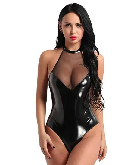 

Sexy Lingerie Wholesale Lady Sexy Backless Exotic Hot Women Lingerie PVC/PU