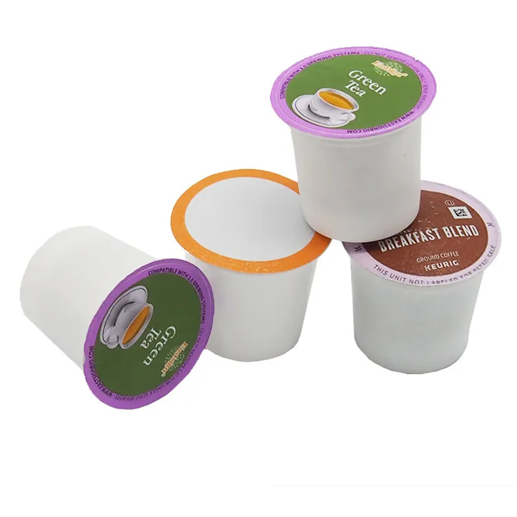 

disposable k-cup empty coffee capsule disposable k cups coffee filter for keurig, White black