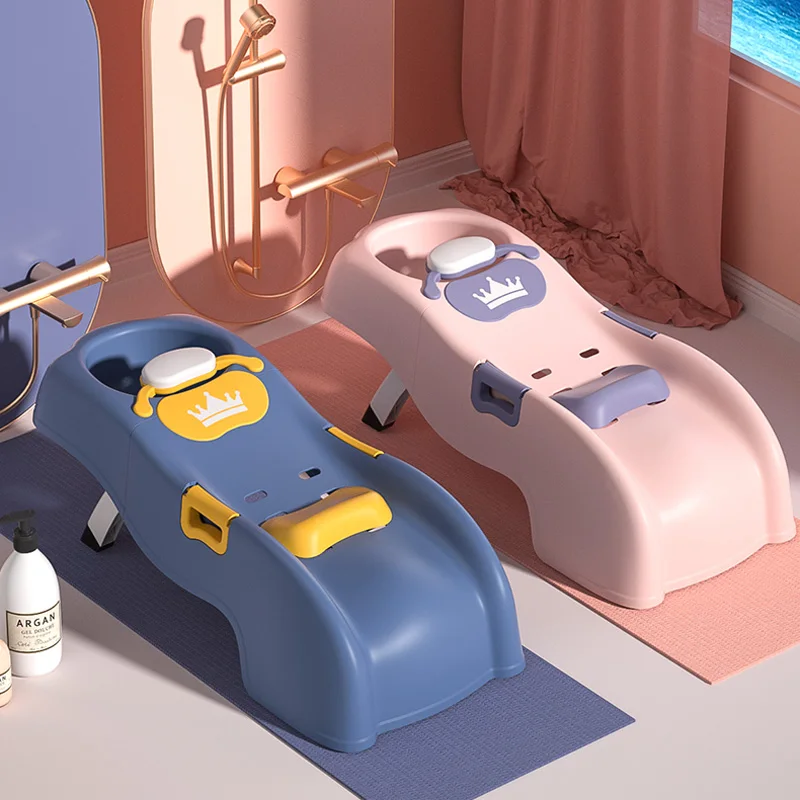 

2021 Best Selling Hair Washing Bath Seat Baby Bed Plus Large Children Shampoo Chairs for baby, Blue/pink