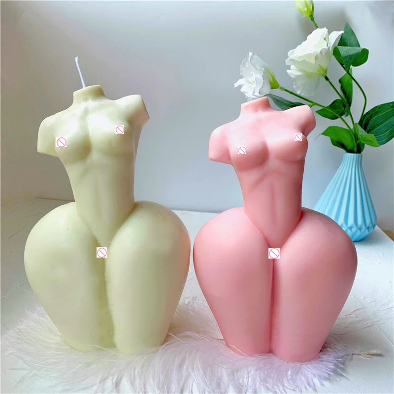 

J7023 DIY Aromatherapy Plaster Crafts Mould sexy hips woman body silicon candle mold, White