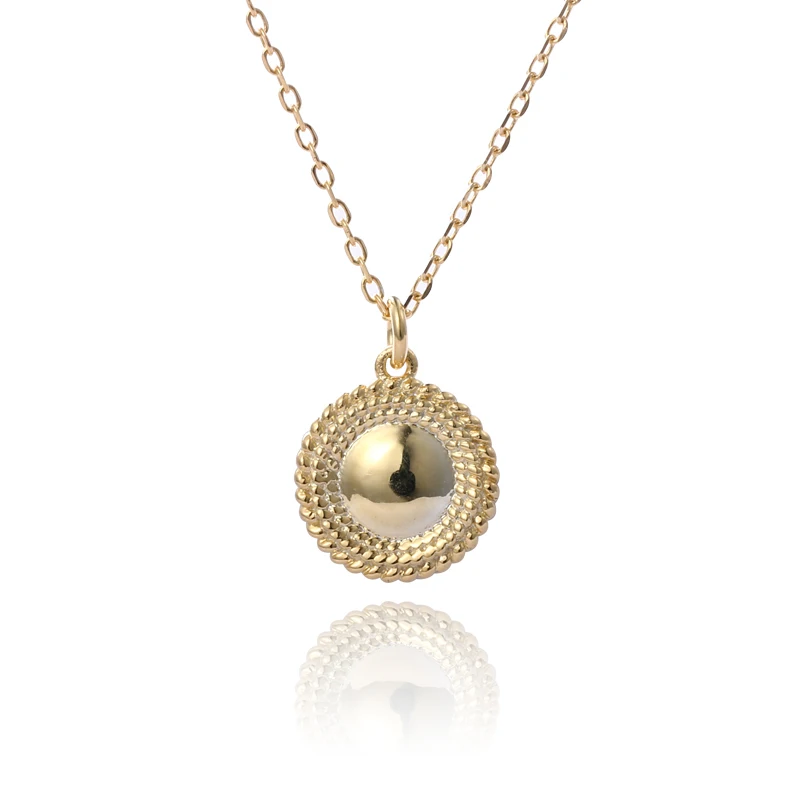 

S925 sterling silver new accessories fashion glossy necklace A1189, Gold